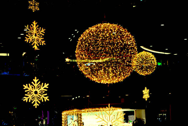 A light in new year's eve moment in the night.