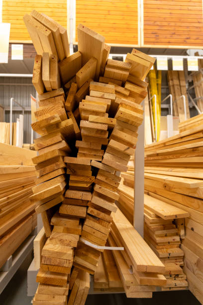 istock Stacks of wooden planks and boards 2192614154