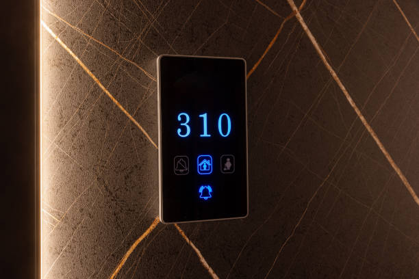 istock Hotel room number mounted on a wall 2192614591