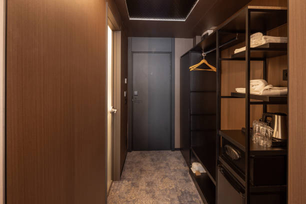 istock Corridor with closet in hotel room 2192615275