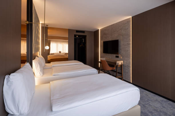 istock Interior of a modern hotel bedroom 2192615908