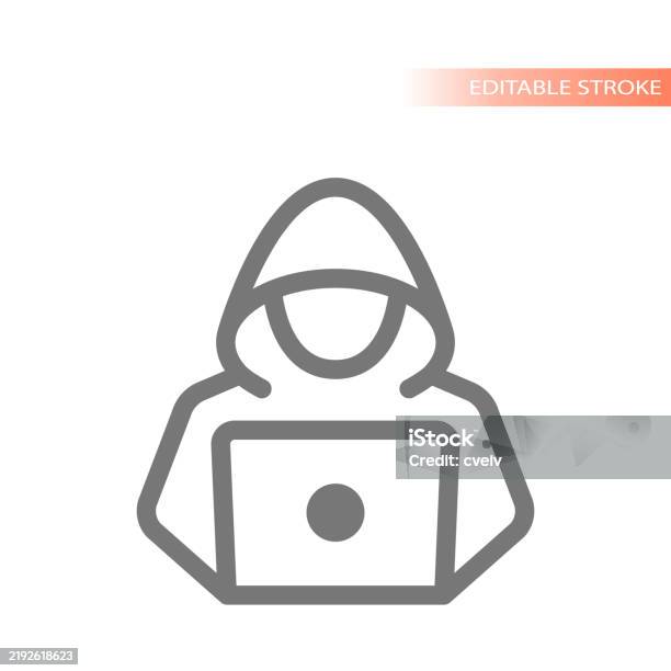 Computer E Hacker Computer Hacker With Laptop Stock Illustration - Download Image Now ...