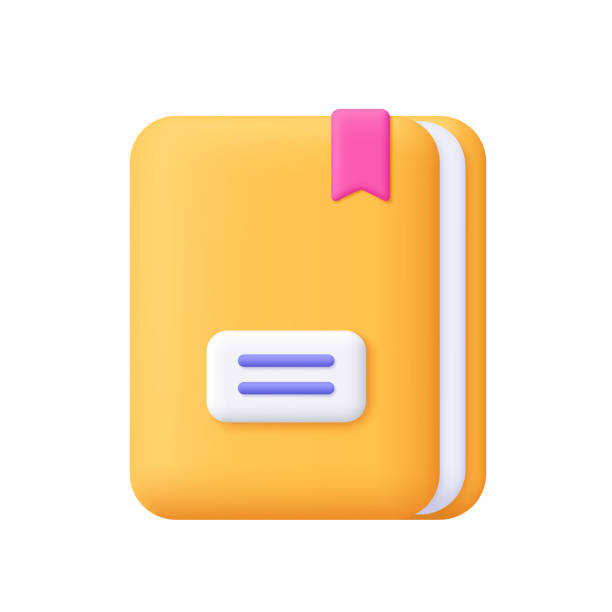 istock Yellow book, textbook with bookmark. Education, literature, reading concept. 3d vector icon. Cartoon minimal style. 2192620948