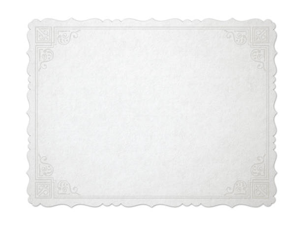 istock Decorative card with carved edges. Texture of coarse paper and embossed framework. 2192623364