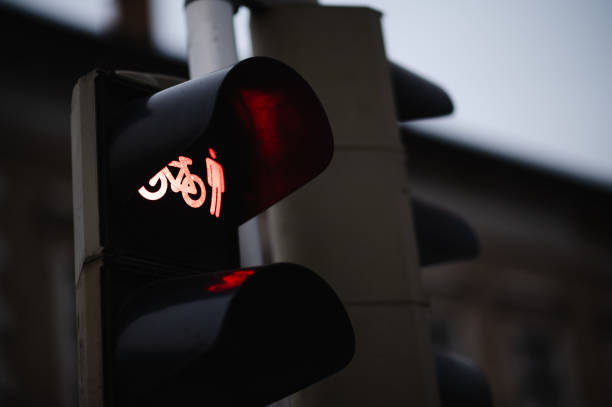 istock Red Bicycle and Pedestrian Traffic Light 2192623944