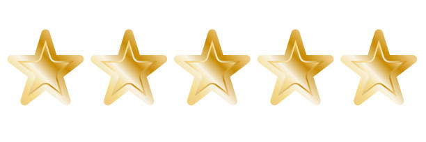 istock Metallic shiny 5 star illustration vector word of mouth rating 2192631761