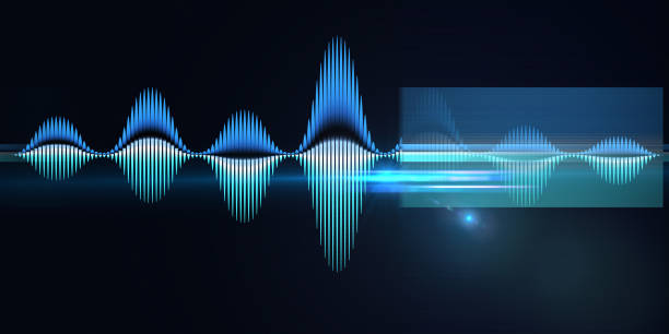 istock Abstract background with color sound wave from lines and light on dark blue. Technology sound wave. For music wave poster design. 2192632059