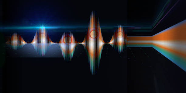 istock Abstract background with color sound wave from lines with light on dark. Technology audio wave. For music wave poster design. 2192632060