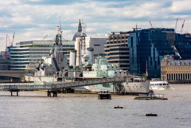 istock Belfast Warship on Thames river, London, UK 2192632762