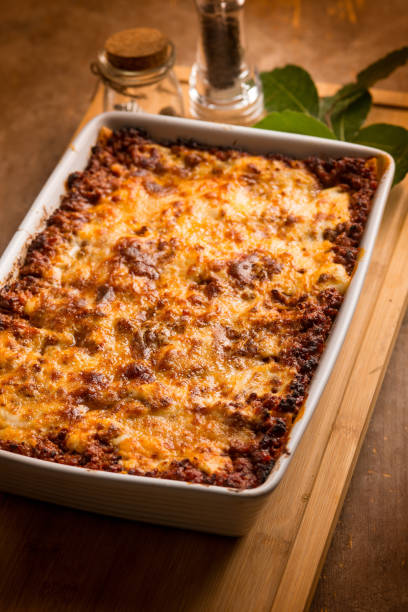 lasagna with ragout  italian traditional recipe