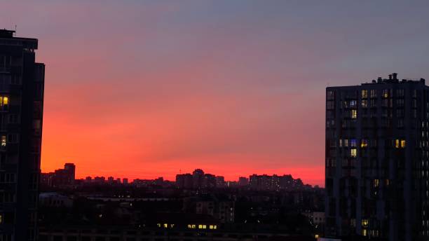 istock amazing sunset in the city 2192638144