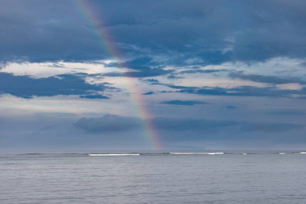 Rainbow landscape on Sanur beach.Bali Island- Indonesia.