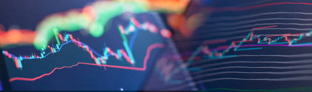 istock Abstract Trading Screen with Candlestick Chart and Colorful Market Trends in Soft Focus 2192643847