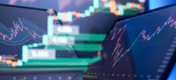 istock Digital Trading Interface with Candlestick Chart and Data Overlay Highlighting Stock Market Trends 2192643884