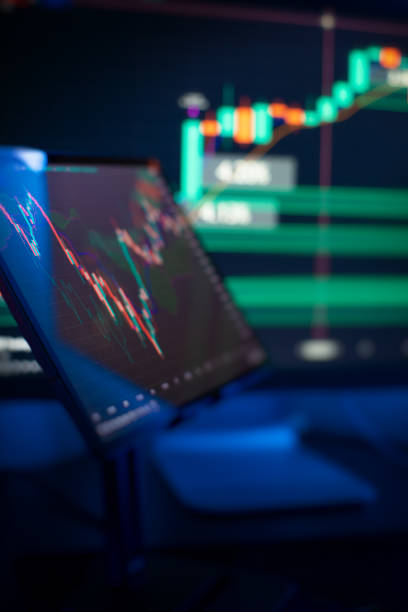 istock Stock Market Visualization with Digital Trading Chart and Bright  Focus on Market Trend 2192644886