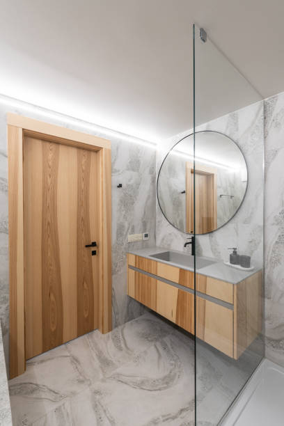 istock Discover the Modern Bathroom Design that Features Elegant Fixtures and Inviting Natural Elements 2192649477