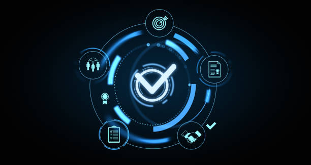 istock Digital Verification Icons in Cyber Style. 3D Rendering 2192654643