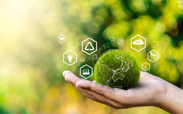 istock World environment day, Responsibility for a green planet, Sustainable growth, and global conservation.Businessman holding green world, Sustainable development goals and corporate social responsibility 2192658594