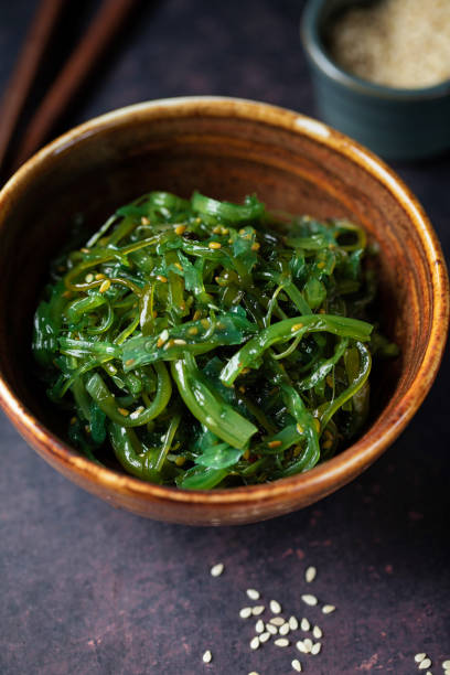 istock Seaweed salad in small bowl on table 2192659424