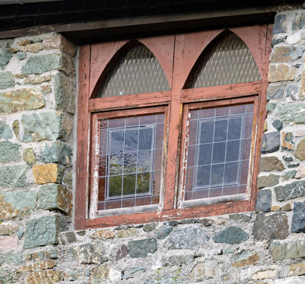 Middleton, Cumbria, UK - 24th July 2025: A stain glass window in the Church of the Holy Ghost in Middleton, Cumbria, UK