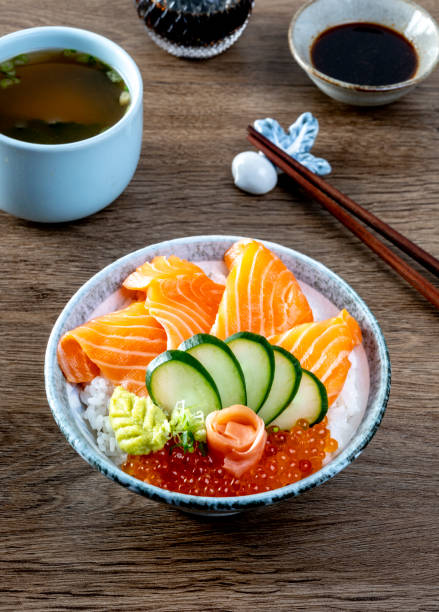 istock Salmon rice bowl (Donburi) - japanese food style 2192660278