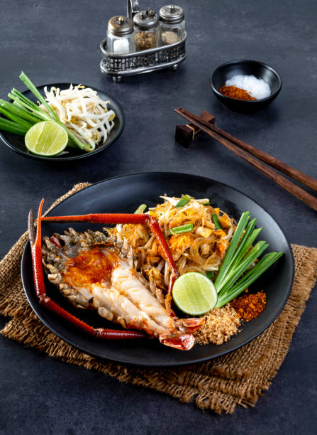 istock Pad Thai with glass noodles, Pad Thai with grilled large river prawns 2192660983