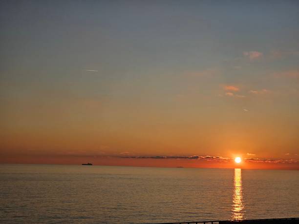 istock Sunset over the sea. Golden hour from Genoa 2192668031