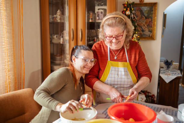 istock Baking and making shenanigans with grandmother 2192671526
