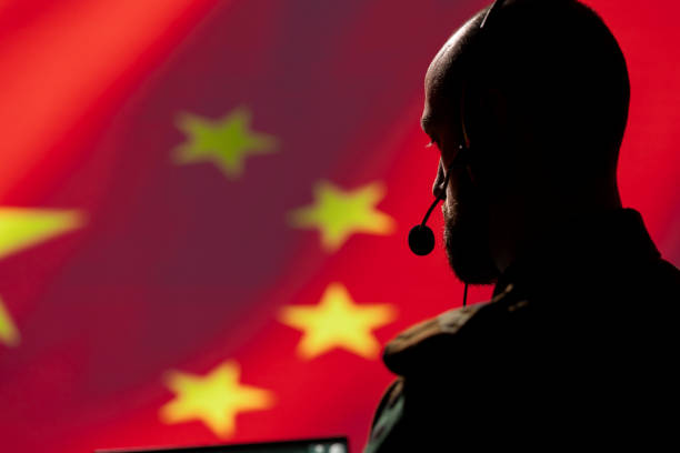 istock Radio communications operator isolated over China flag background 2192673637