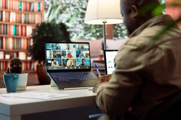 istock Businessman conducting a videocall meeting online with shareholders 2192675247