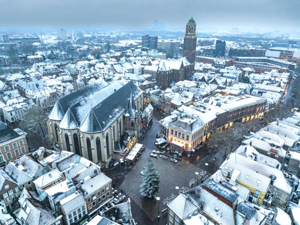 istock Zwolle downtown district during a cold winter morning seen from above 2192675347
