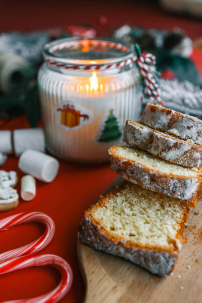 Christmas baking and candle, cozy mood