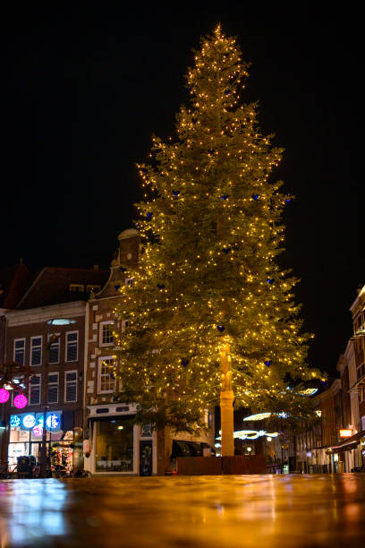 istock Christmas tree with old Dutch building facades at night 2192675651