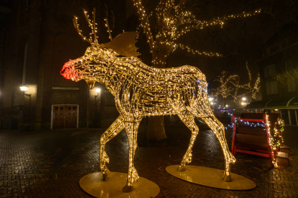 istock Illuminated Christmas  decoration in the city at night 2192677669
