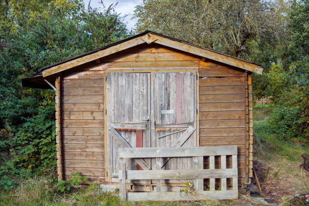 istock A rustic wooden shed in an overgrown garden. 2192677954