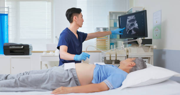 elder receive abdominal ultrasound