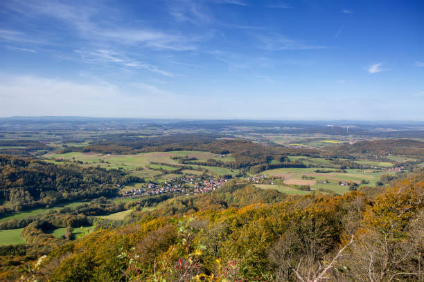 Rhoen - German low mountain landscape. Rural scene.