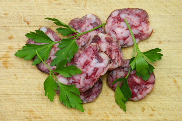 slices of Spanish sausage cured in salt