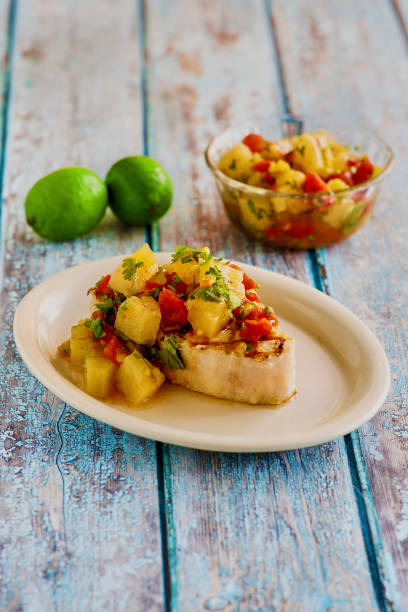 istock Grilled Shark Steak with Pinapple Salsa 2192679962