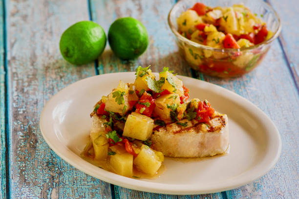 Grilled Shark Steak with Pinapple Salsa