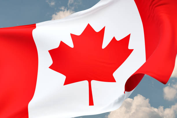istock Close up waving flag of Canada. 2192681489