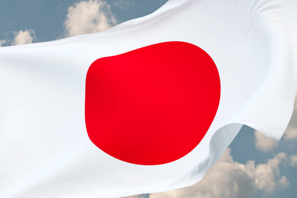 istock Close up waving flag of Japan. 2192681546