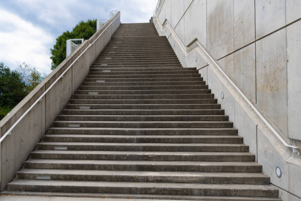istock Staircase in modern building. Architecture details. Stairs passage architecture. Detailed architecture. Passage with stairs. Staircase passage outdoor. Go up 2192683839