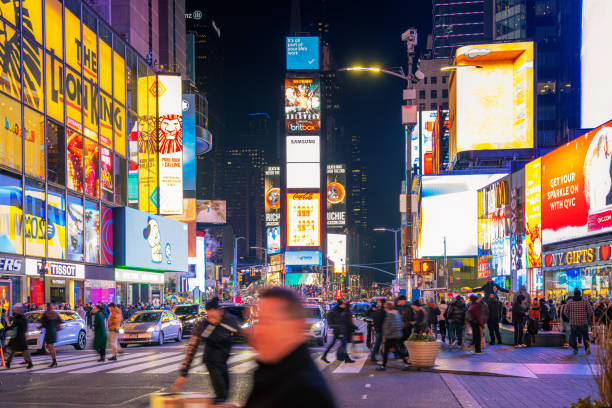 istock Vibrant Times Square Streets at Night Showcasing Neon Lights and Crowds 2192684006