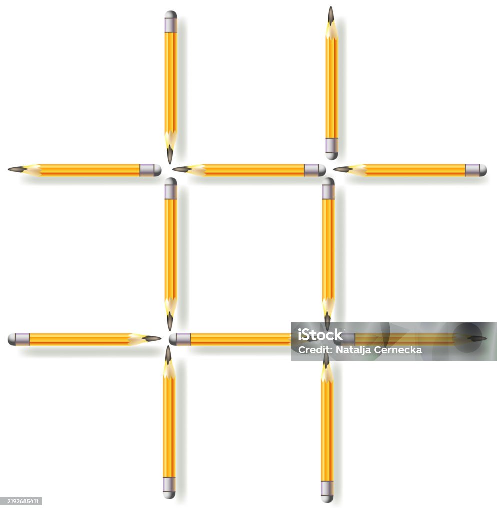 Making 3 Move Three Pencils To Make Three Squares Logic Puzzle Game Vector Image ...
