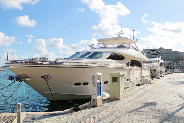 St Julians, Malta - December 20 2022: Yachts in Portomaso Marina in St Julians, Malta