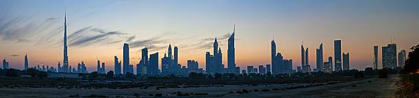 istock Dubai skyline at sunset with modern skyscrapers 2192685535