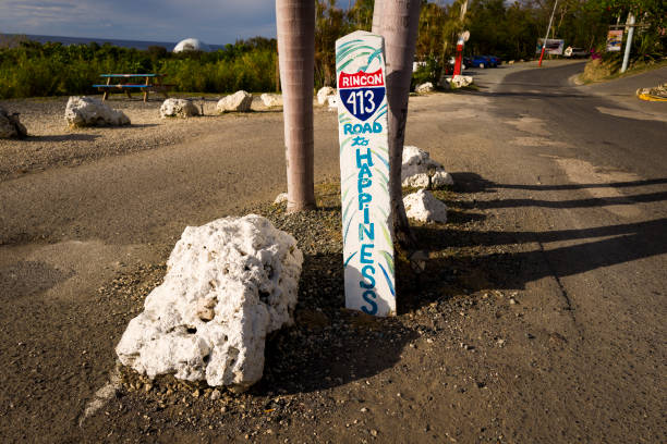 istock Road marker on Route 413  in Rincon, Puerto Rico. 2192686903