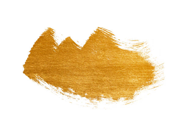 istock Gold Texture Paint Stain Illustration. Hand drawn brush stroke vector design element. 2192688104