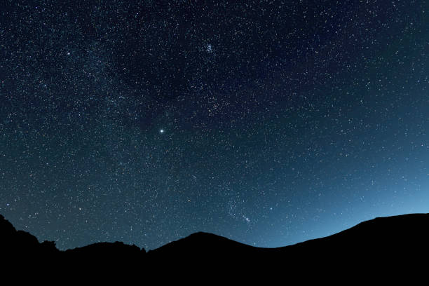 istock Beautiful bright milky way galaxy under the mountains. Night landscape. 2192689159